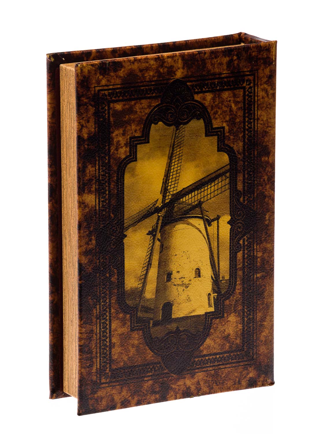 Buchattrappe Geschenkbox Buch Schatulle Safe Kiste Antik Stil Gold Krone H21cm 