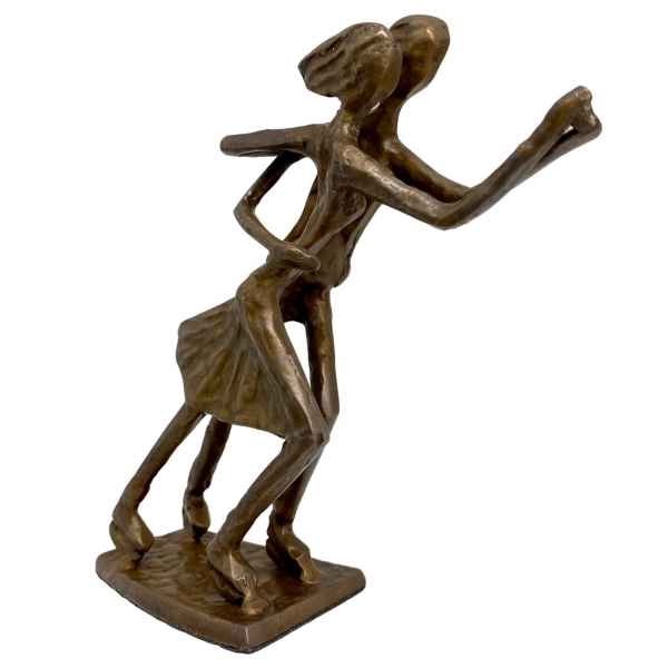 Skulptur Paarlauf Schlittschuhe  Eiskunstlauf Bronze Figur Moderne Pokal Eislauf