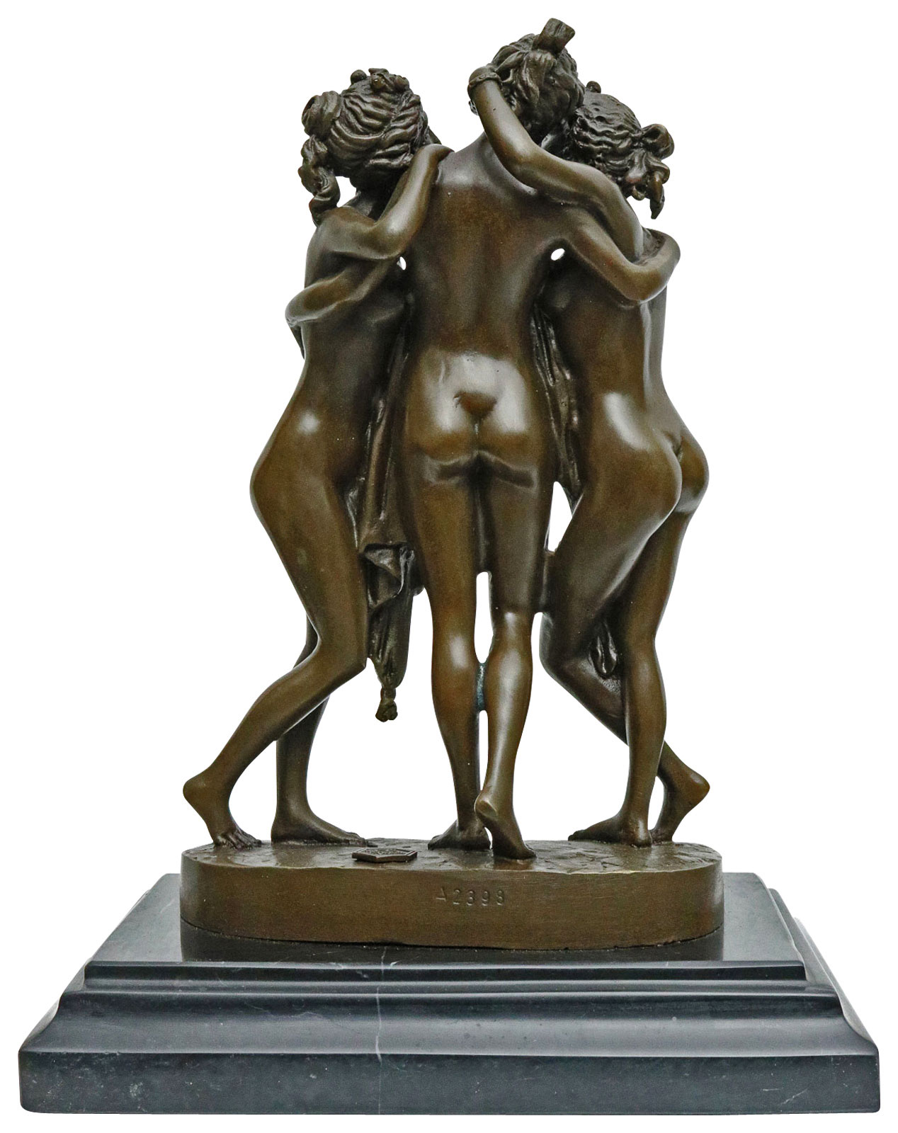 Porzellan Figuren Skulptur Frauen erotische Kunst nach Canova Grazien H.26cm 