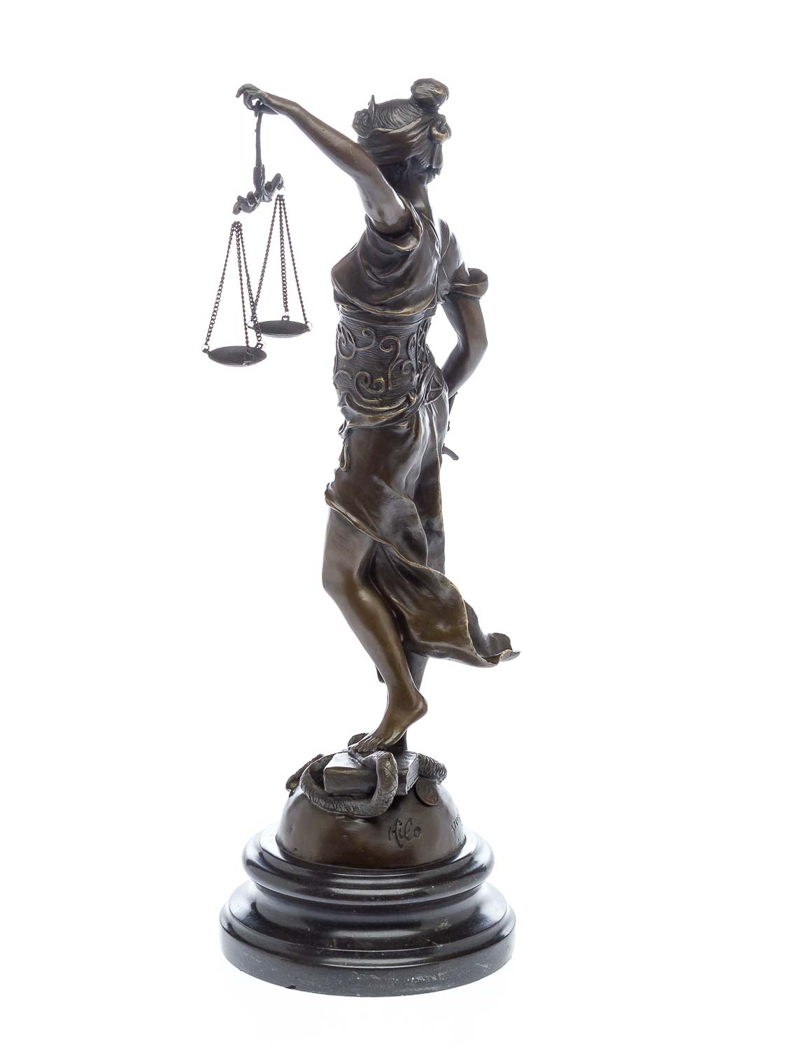 Siegel Große Echt Bronzefigur Justicia ca 4,8 Kg Nr. Justizia 45 cm Signatur 