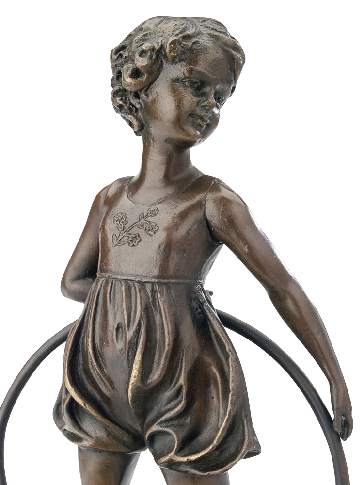 Bronze nach Ferdinand Preiss Mädchen Turnerin Skulptur Figur Art Deko antik Stil 