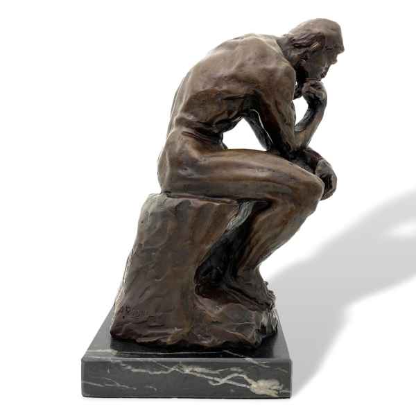 Bronzeskulptur Replika der Denker Mann nach Rodin Bronze Figur Skulptur 31cm