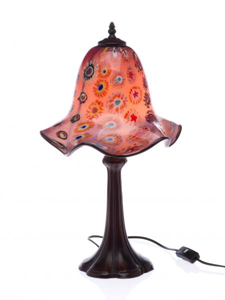 Tischlampe Lampe Glas Glasschirm im Murano Stil 53cm glass table lamp lila