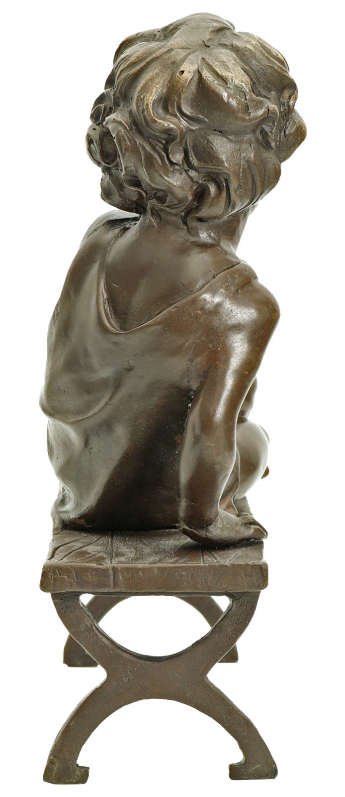 Bronzeskulptur Kind Vogel Antik-Stil Bronze Figur Statue 15,2 x 16,1 x 5,8cm 