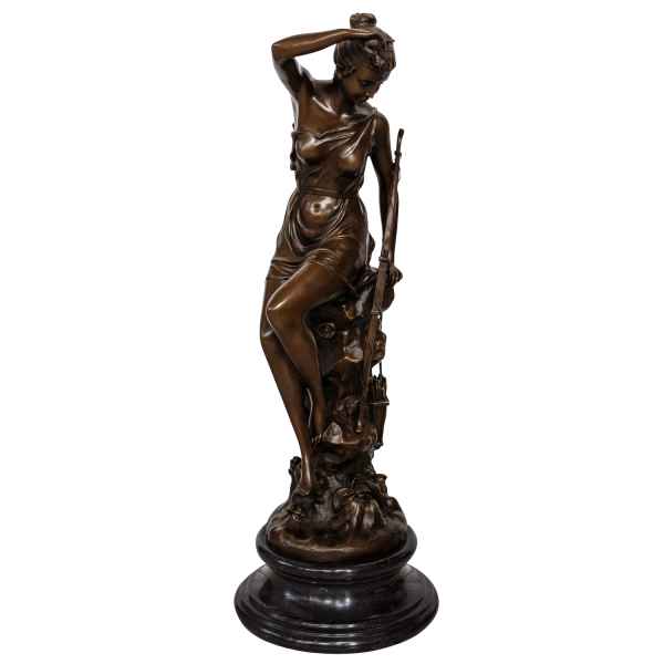 Bronzeskulptur Diana Göttin der Jagd im Antik-Stil Bronze Figur Statue 76cm