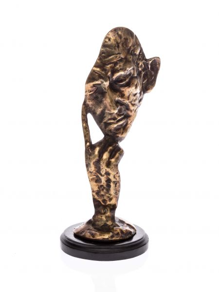Bronze Figur Maske Denker Mann 32cm Büste Skulptur Gesicht thinker sculpture