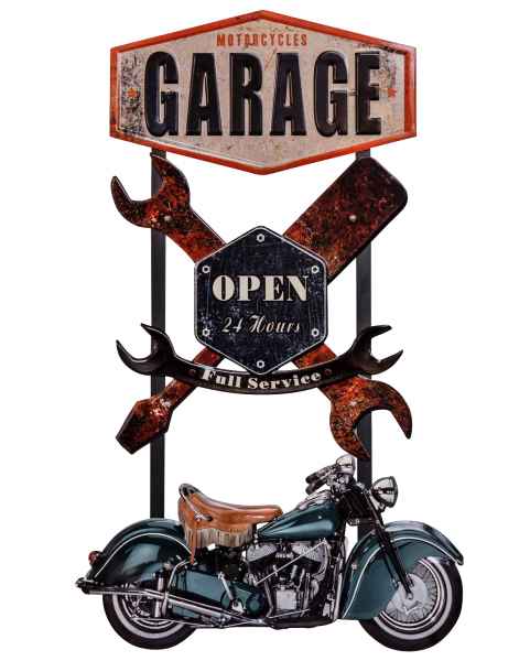 het formulier maagd Birma Metalen bord motorfiets garage werkplaats open bord 85cm wandbord antieke  stijl | Nederland