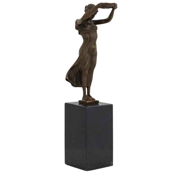 Bronzeskulptur Frau Bronze Figur Statue Skulptur Dekoration Antik-Stil 33cm