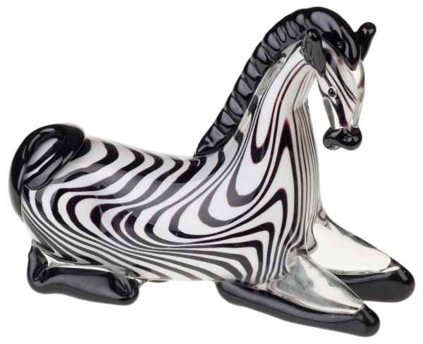 Glasfigur Zebra Glas Figur im Murano Antik-Stil Skulptur 22cm