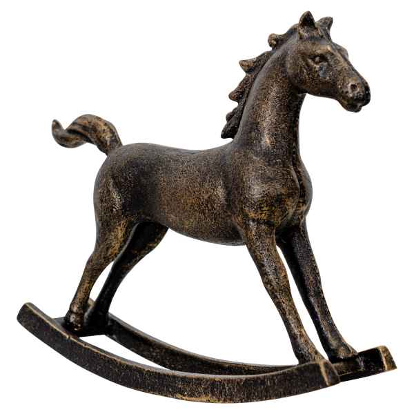 Schaukelpferd Skulptur Pferd Eisen Figur Dekoration Antik-Stil 18cm
