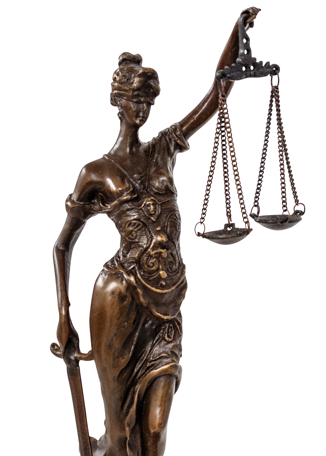 24cm Escultura Justicia de bronce dama de la Justicia estilo antiguo figura