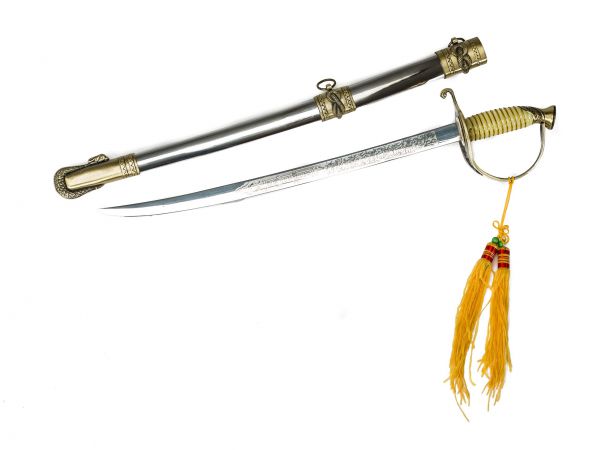 Schwert Säbel mit Scheide 58,5cm Dekoschwert Offiziersschwert Replika Marine