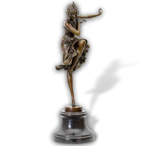 Bronzeskulptur Bronze Hindu Tänzerin nach Chiparus Skulptur Antik-Stil Replik