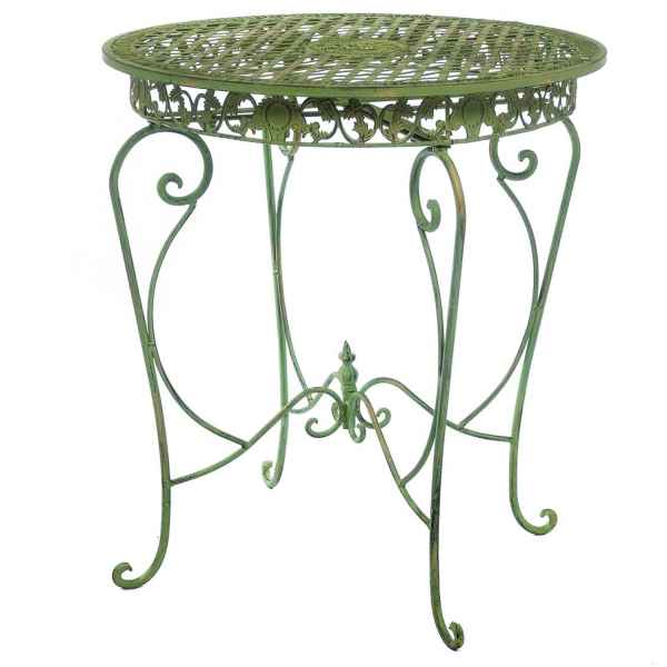 Gartentisch in hellem creme grün Tisch Garten Eisen Antikstil garden table iron