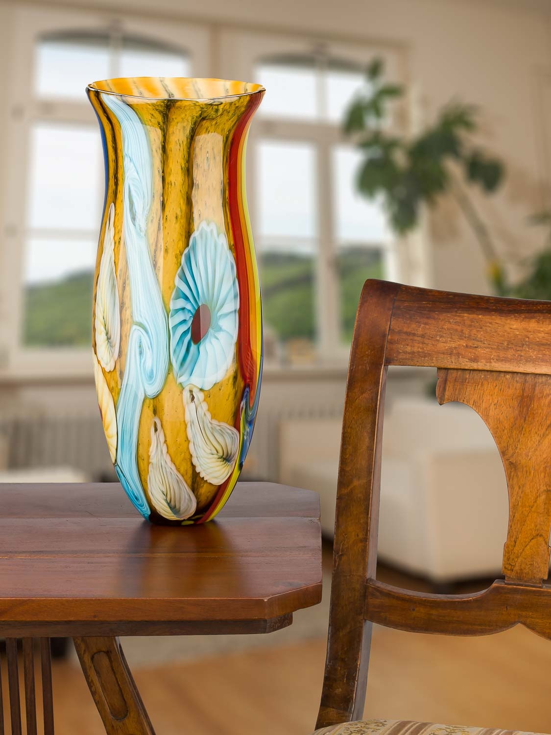 Glassvase Glass Vase Italian Murano Antique Style 38cm