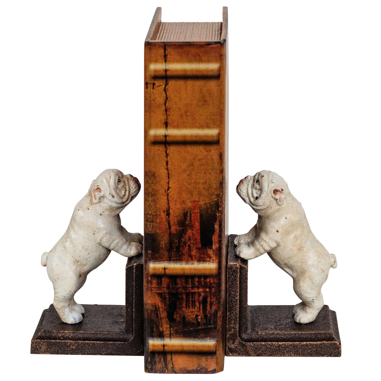 2 Buchstützen Buchständer Bulldogge Hund Figur Eisen 15cm eBay