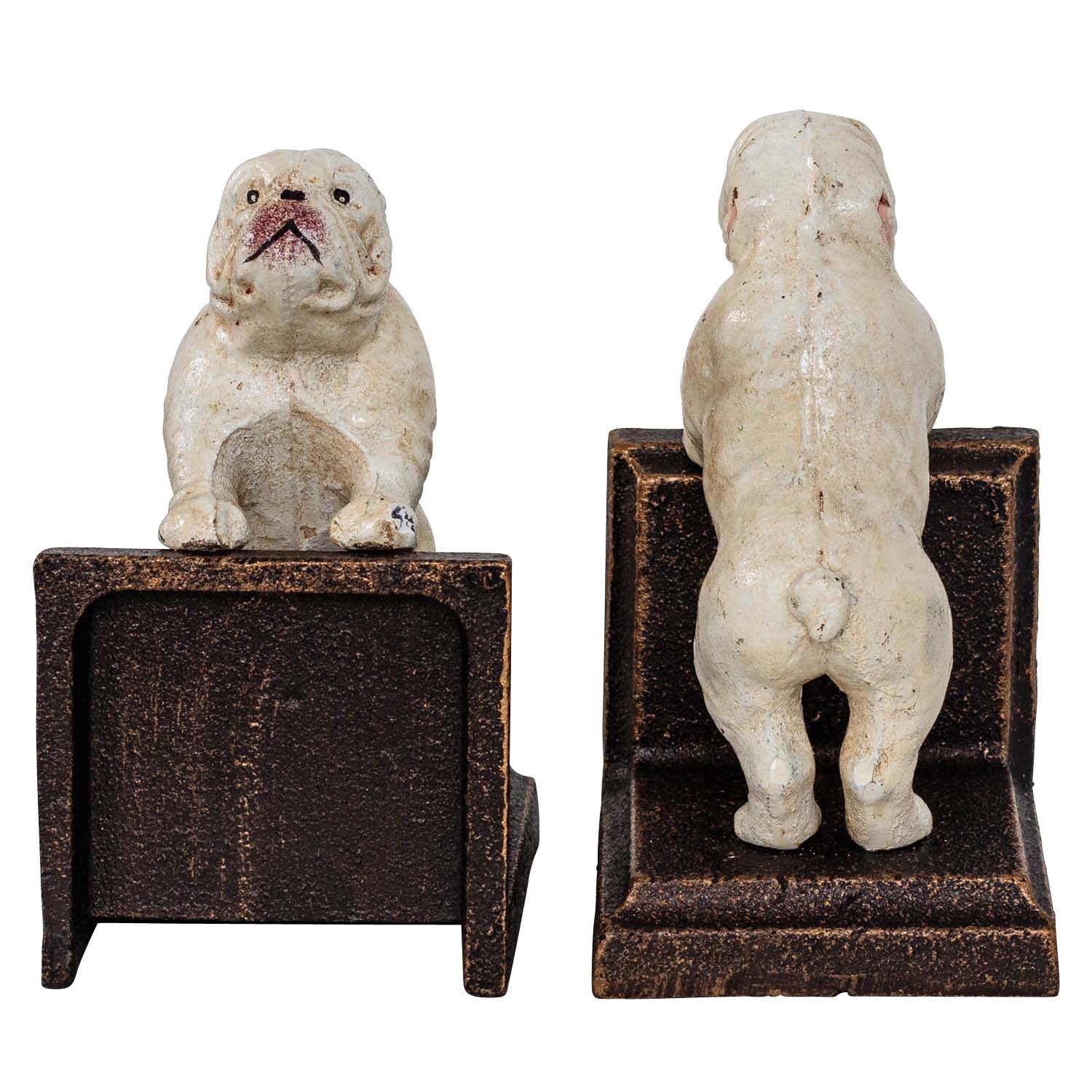 2 Buchstützen Buchständer Bulldogge Hund Figur Eisen 15cm eBay