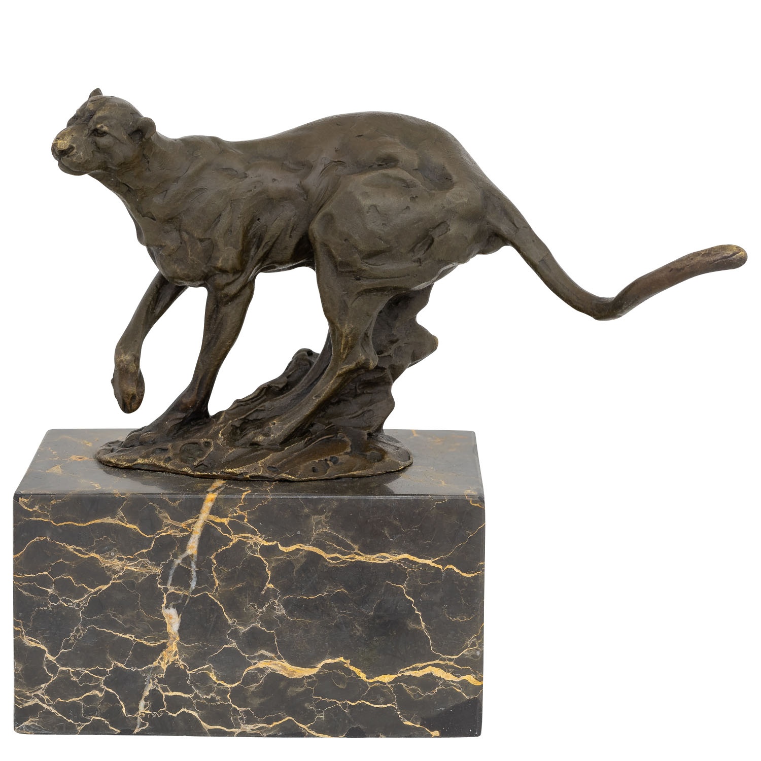 Bronzeskulptur Puma Raubkatze im Antik-Stil Bronze Figur ...